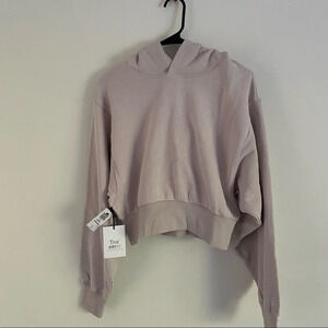 🆕 TNA Airy Fleece Perfect Shrunken Hoodie Marble Lilac